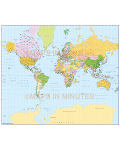 Mercator projection (UK centric) @50M scale