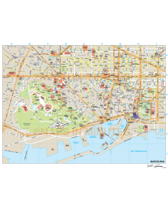 Barcelona city map in Illustrator CS or PDF format