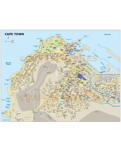 Cape Town city map in Illustrator CS or PDF format detail