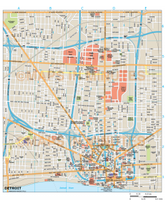 Detroit city map in Illustrator CS or PDF format