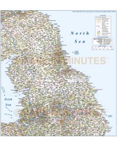 Vector England map. Digital North England County, Road and Railways Map. Fully layered and editable in Illustrator & PDF formats.