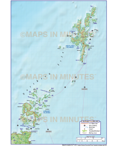 Northern Isles 1st level Political Road Map @1,000,000 scale plus Regular relief layer option