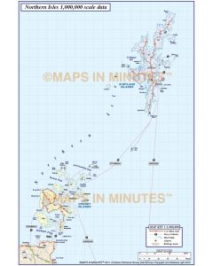 Northern Isles Road Map of Shetland and Orkney @1m scale