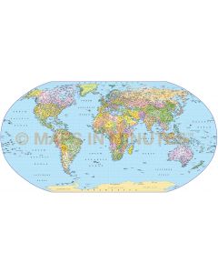 Digital vector map, Robinson Projection Political World Map (UK centric) @10M scale