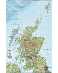 Scotland Regions, Road & Rail map with Medium relief background @1M scale