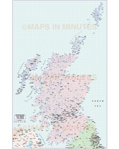 Digital vector map of Scotland including the Orkney Shetland Isles in Illustrator Ai & PDF vector format