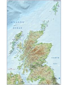 Scotland 1st level Political map with high resolution medium colour relief @1M scale