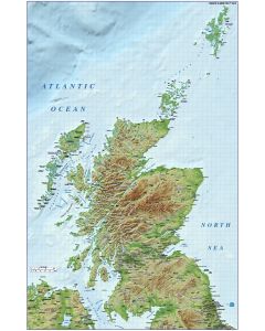 Scotland 1st level Political map with high resolution strong colour relief @1M scale