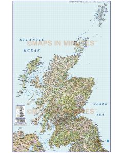 Detailed Scotland Road & Rail Map incl. Orkney & Shetland, Illustrator AI CS format, large 500k scale