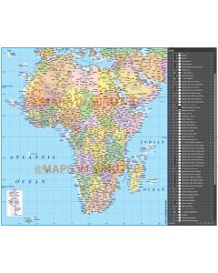 Africa Countries Map, Detailed, Fully layered and editable in Adobe Illustrator format.