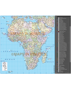 Vector map of Africa, Illustrator vector format. African Continent countries map with insets.