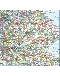 Vector East England Map, County Political Road and Rail Map @750,000 scale in Illustrator formats. Use up to any size, highly detailed and fully layered for ease of use.