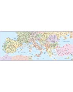 Digital vector southern Europe map, in Illustrator and pdf format