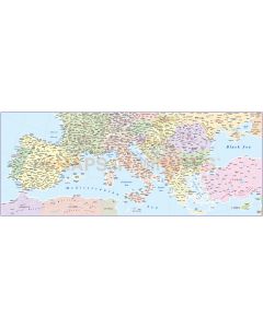 Digital vector southern Europe map, in Illustrator and pdf format