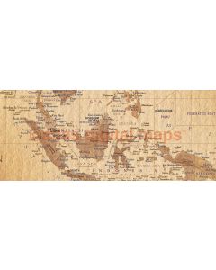 Tan World Map VINYL print, Antique style - Large size 60"w x 38"d