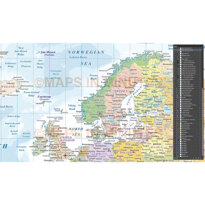 In High Resolution Detailed Political Map Of Europe With