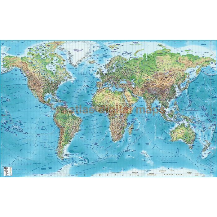 Pinable Wall Map (Blue) - World (124 x 66 cm)