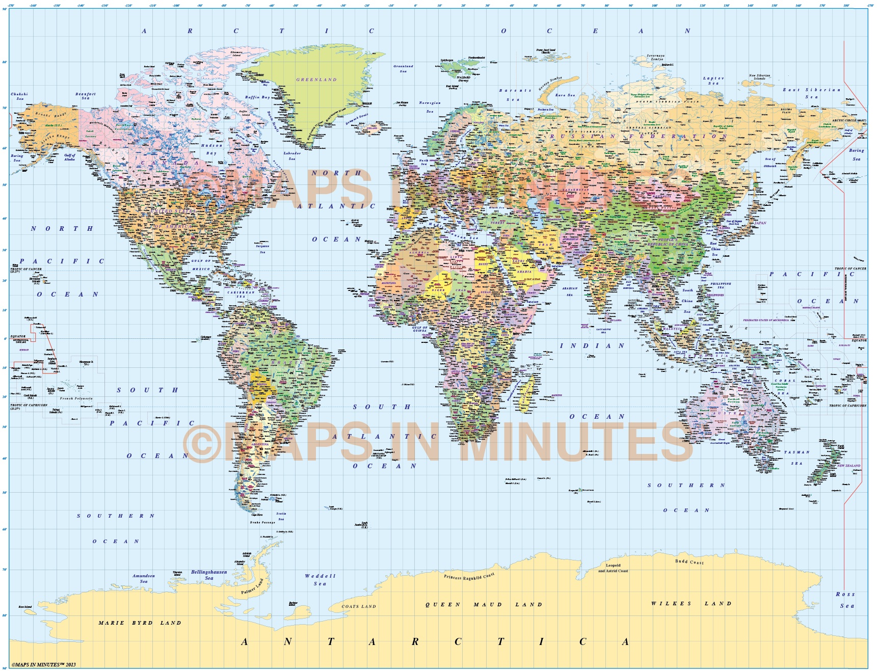 World Vector Maps In Illustrator AI Format