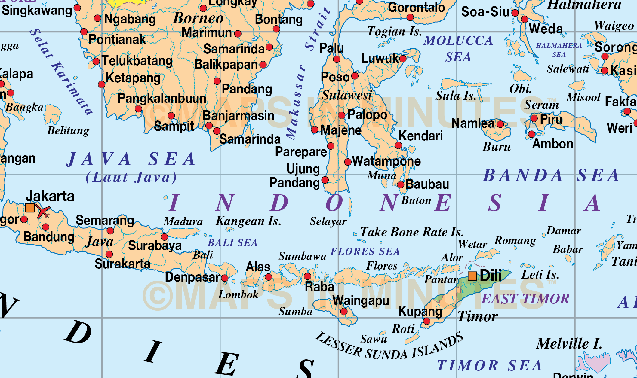 Vector Malaysia  Indonesia  Political Map  10M scale in 