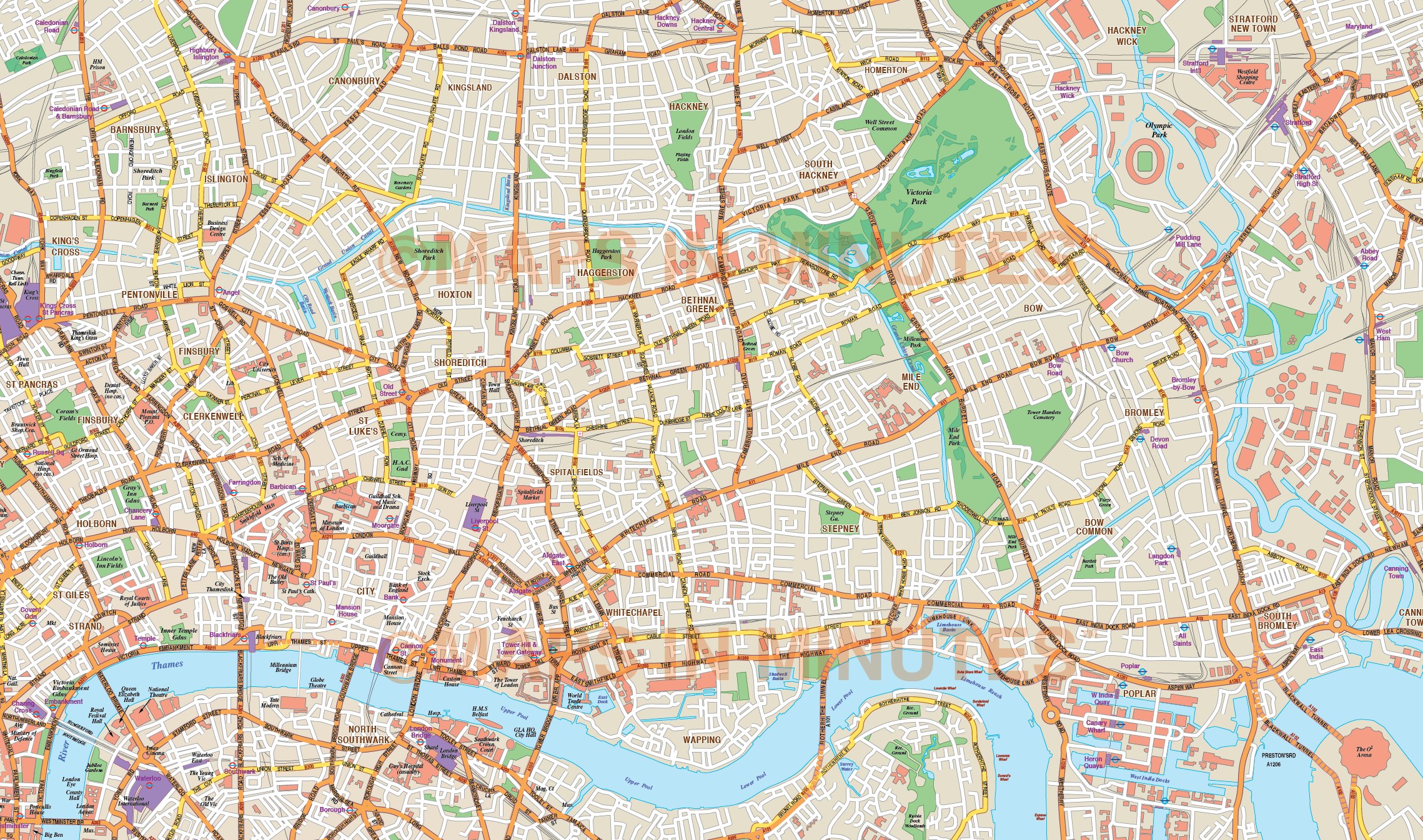 London Large Base map @10,000 scale in Illustrator CS format