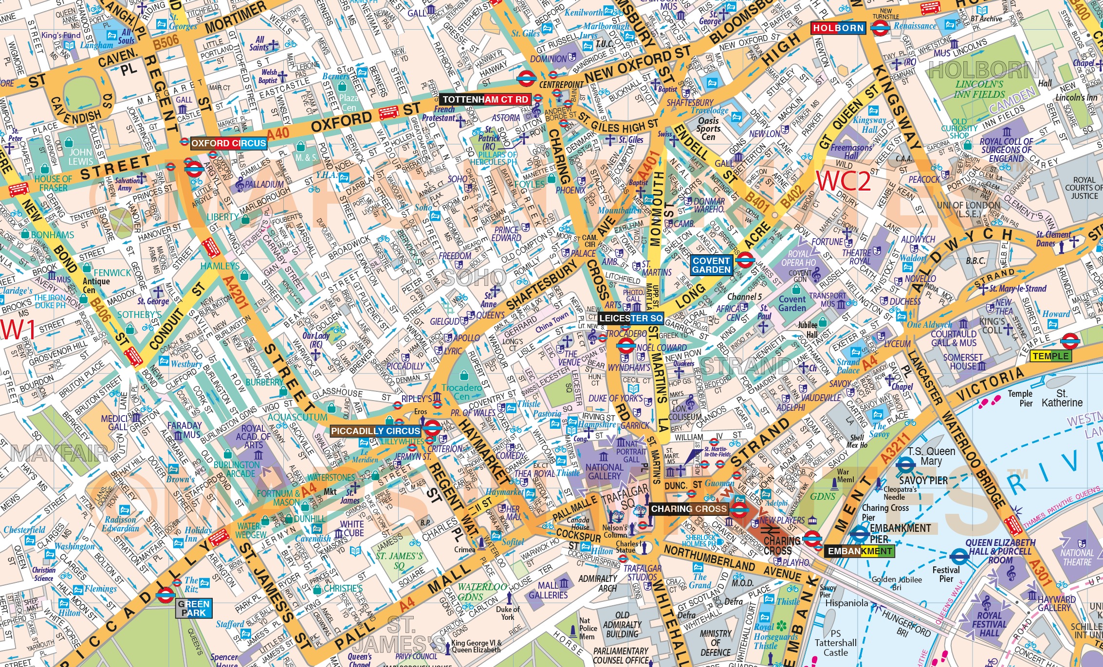Street Map Of London Central Tourist Map Of English
