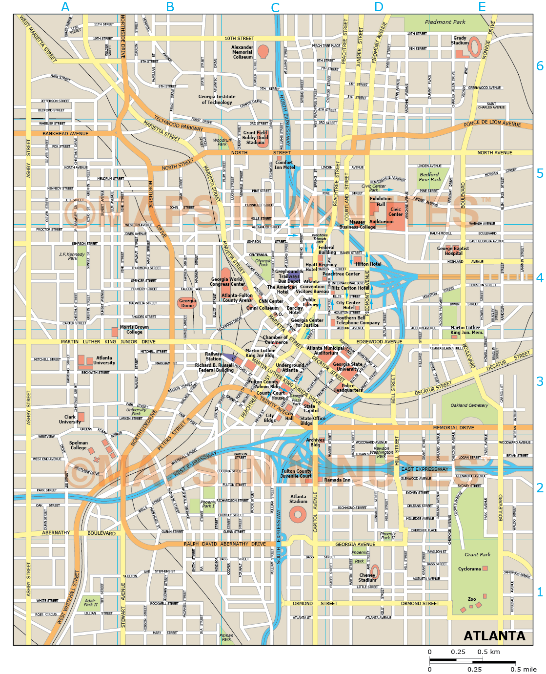 Atlanta Ga Map With Cities 