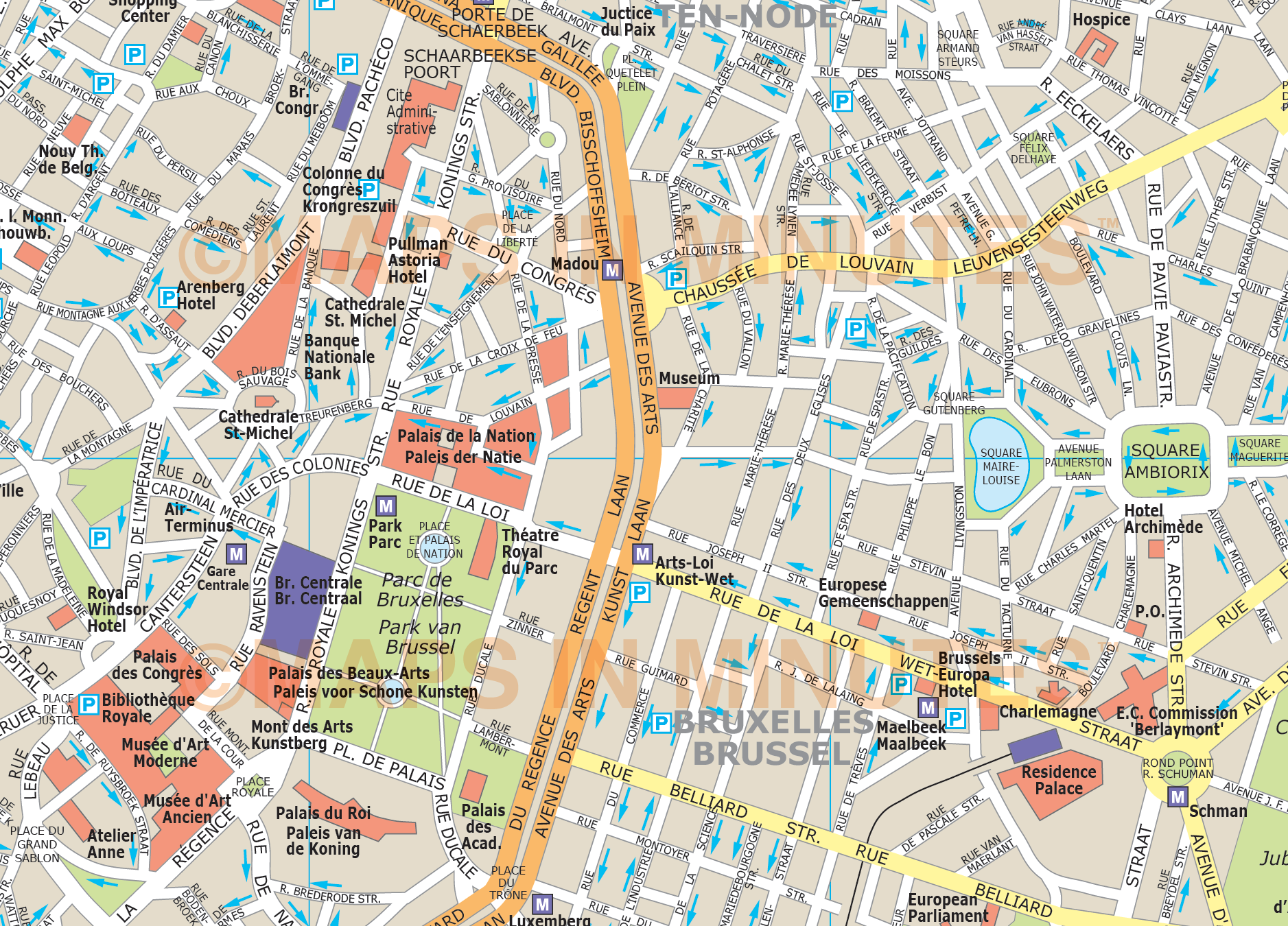 brussels tourist attractions map pdf