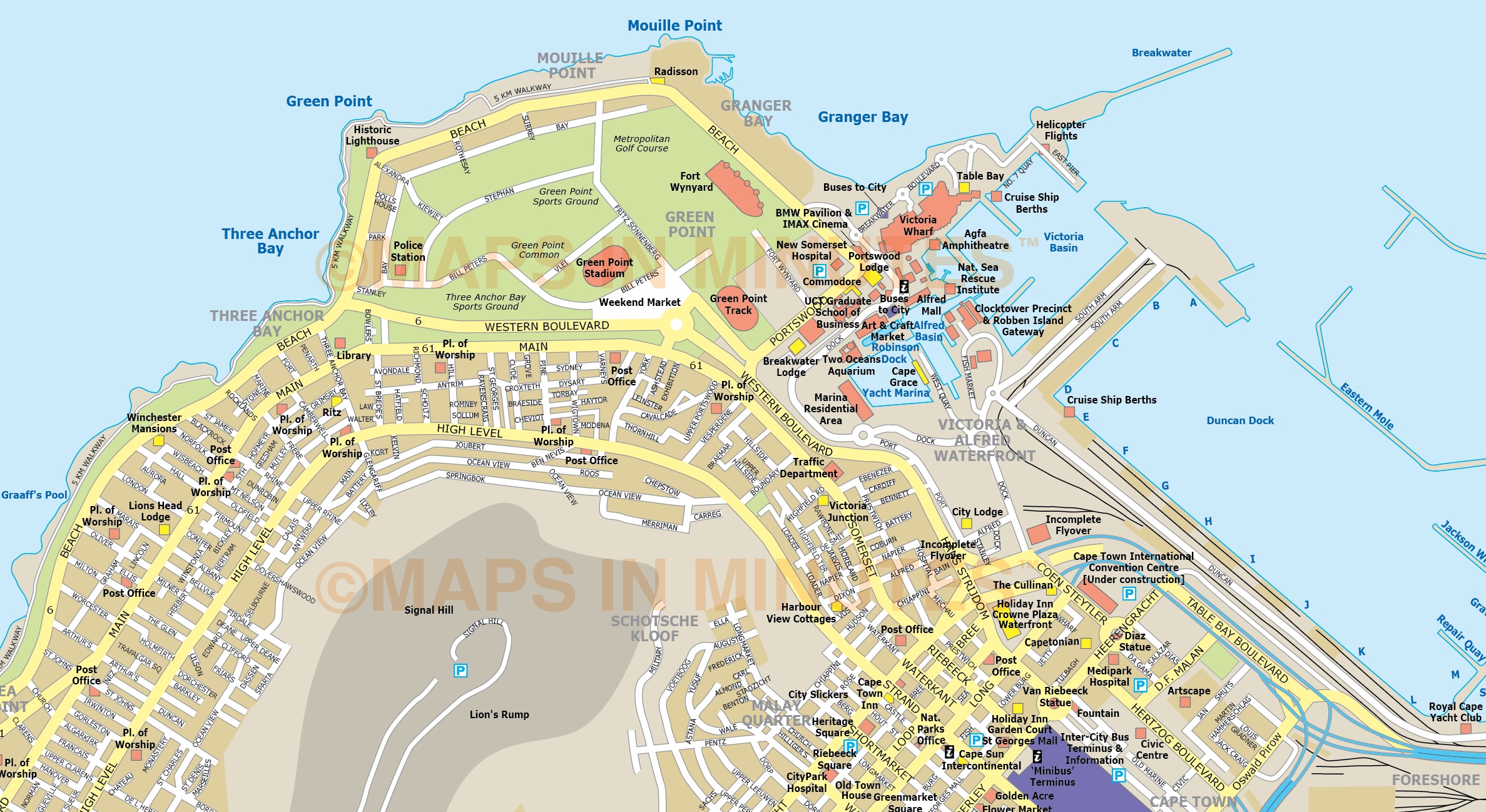 Cape Town Street Map Cape Town Maps YEFW Cape Town Street Map Cape Town Maps YEFW