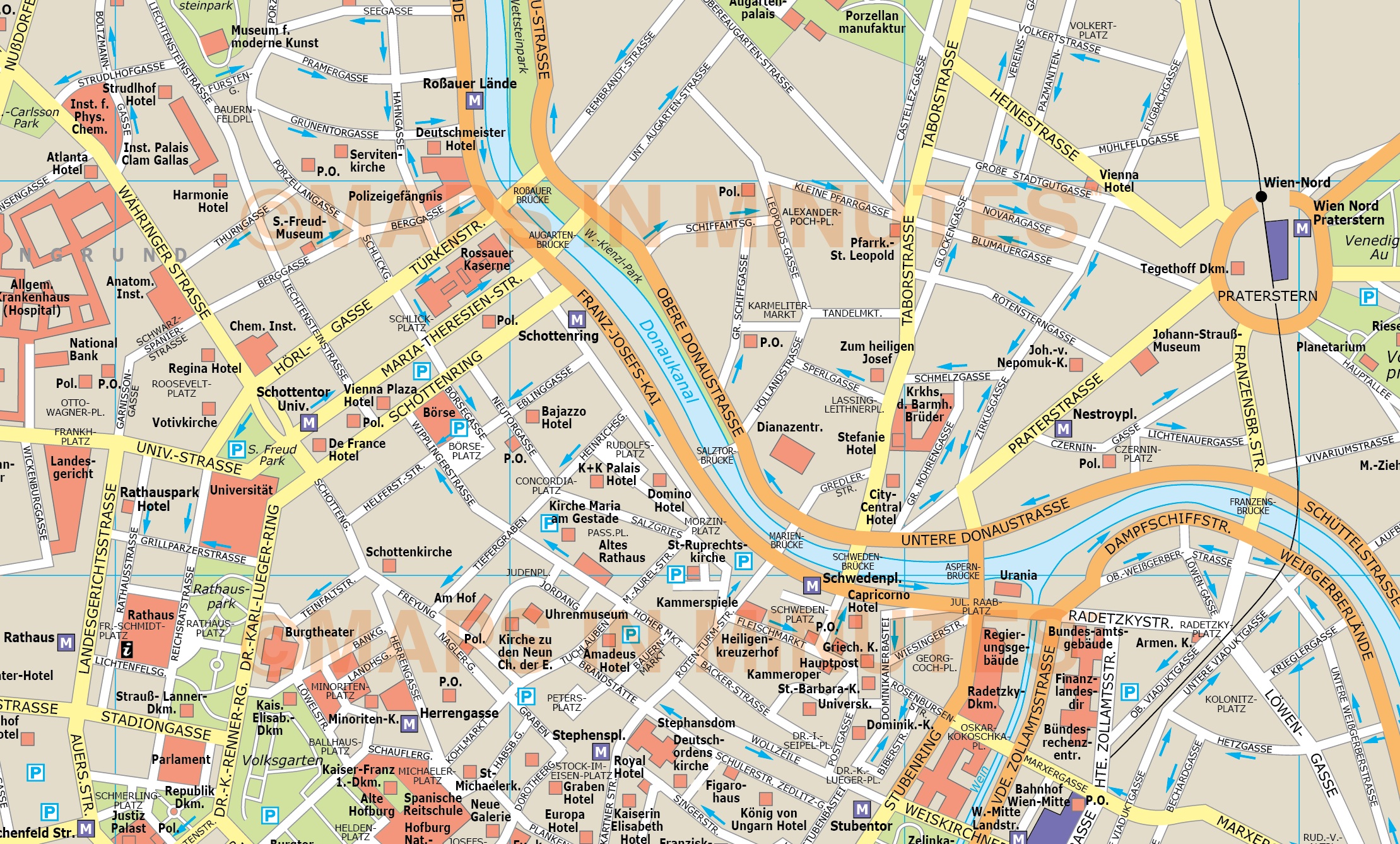 Royalty Free Vienna Illustrator Vector Format City Map