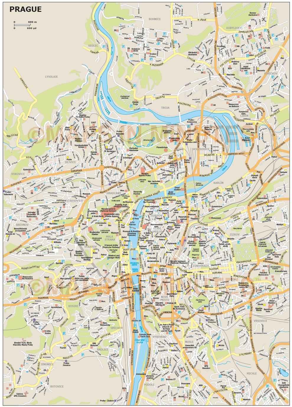 royalty free prague illustrator vector format city map