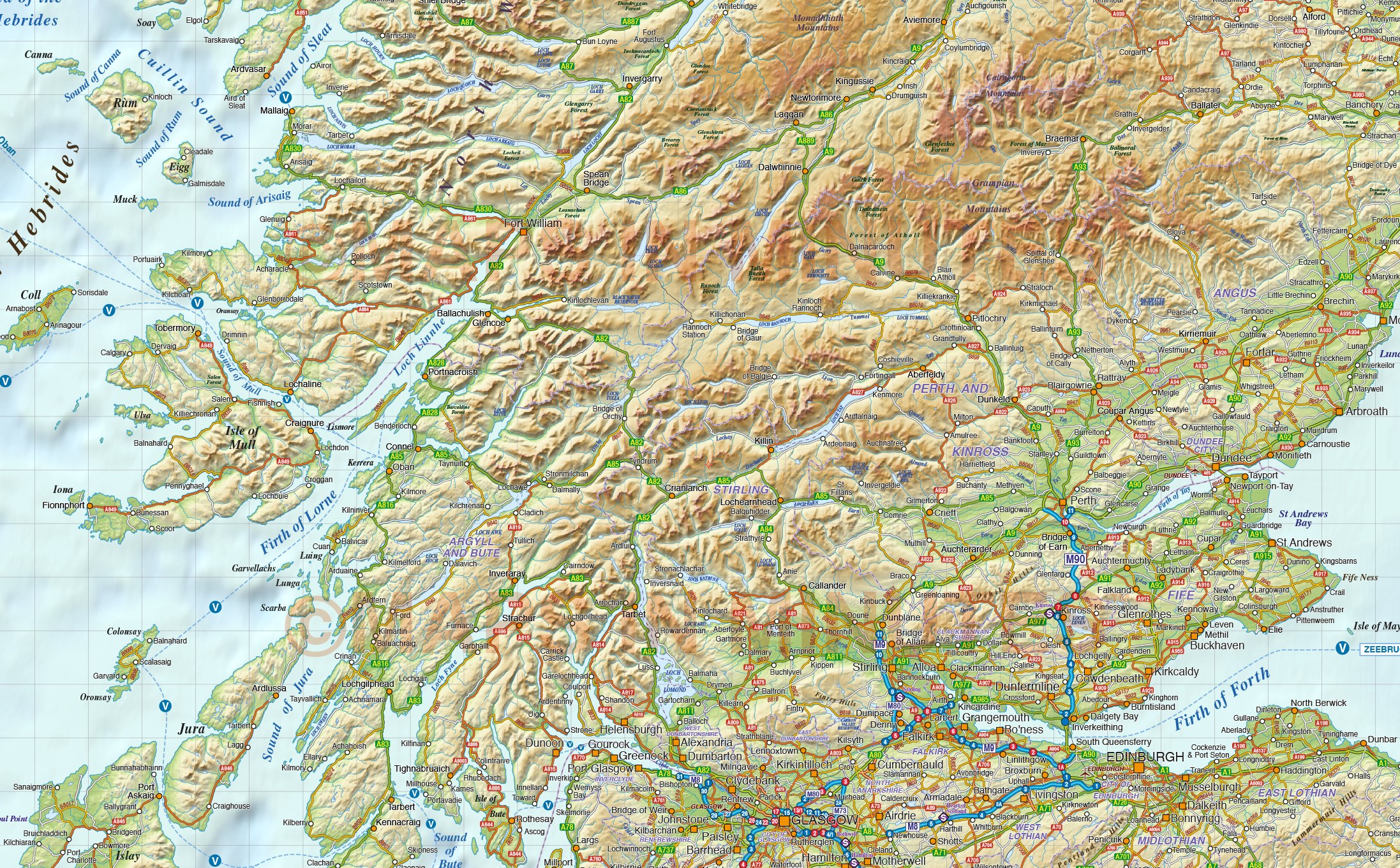 Sumber: www.atlasdigitalmaps.com. vector scotland map regions political roa...