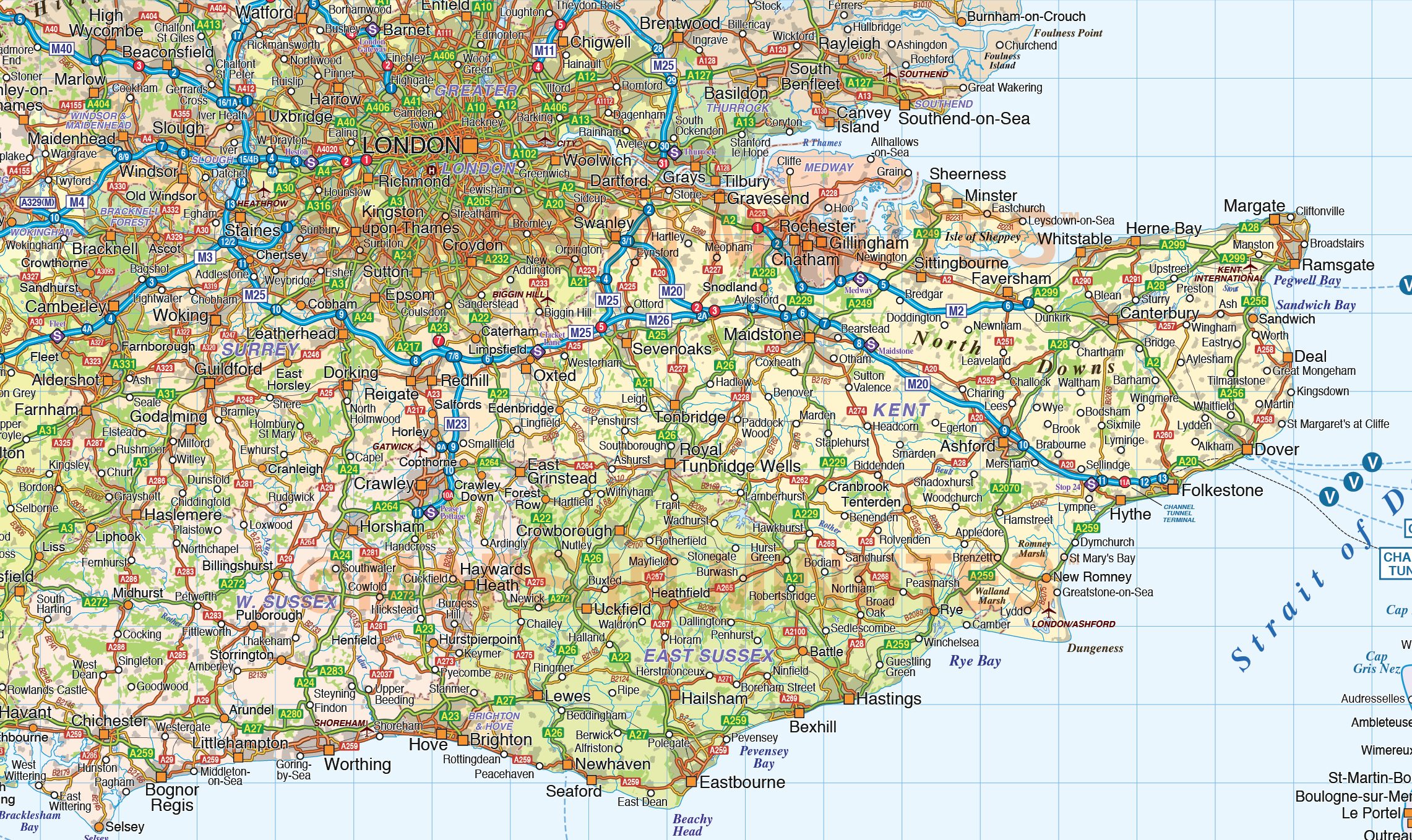 Printable Map Of Southern England