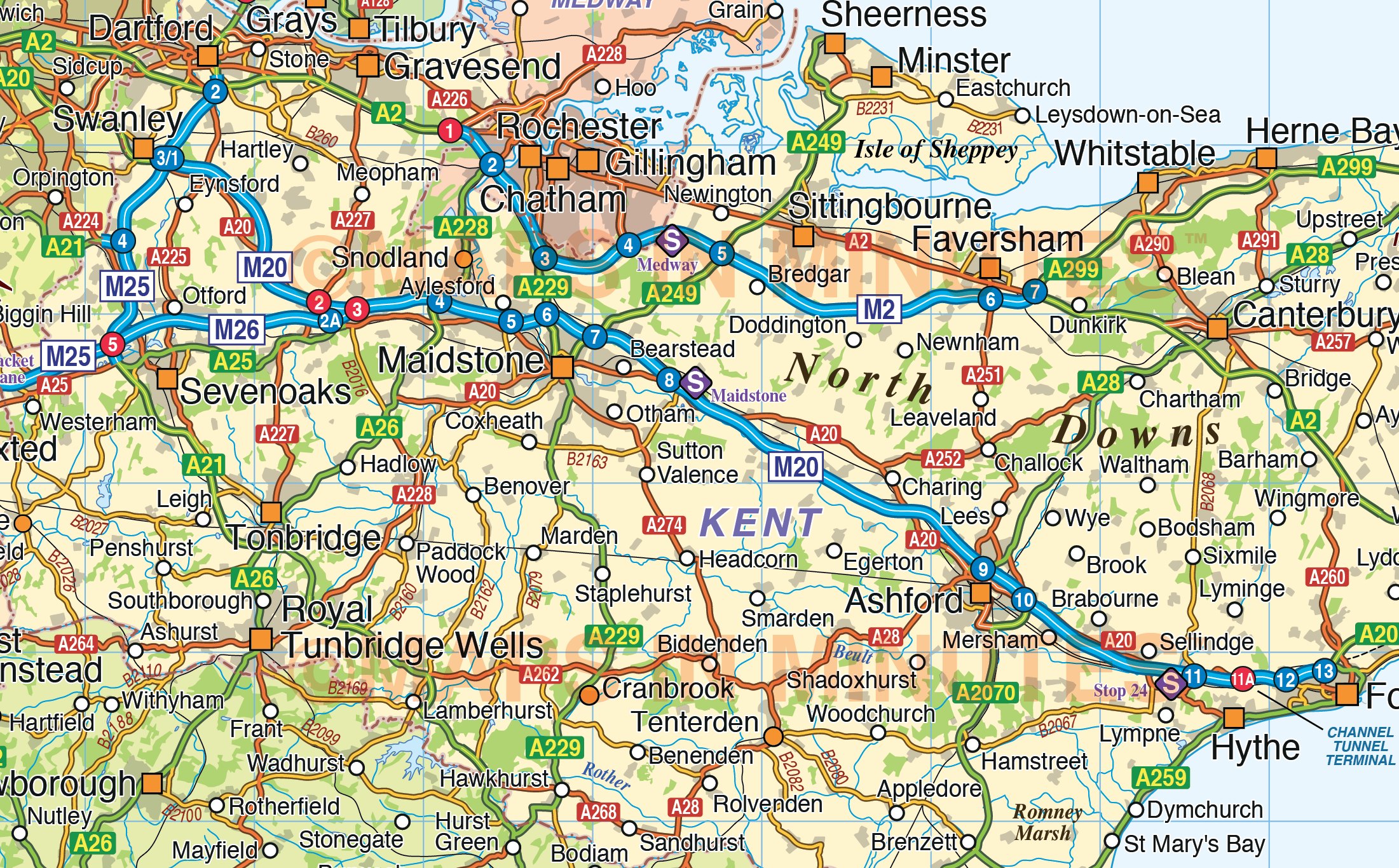 Road Map South East England