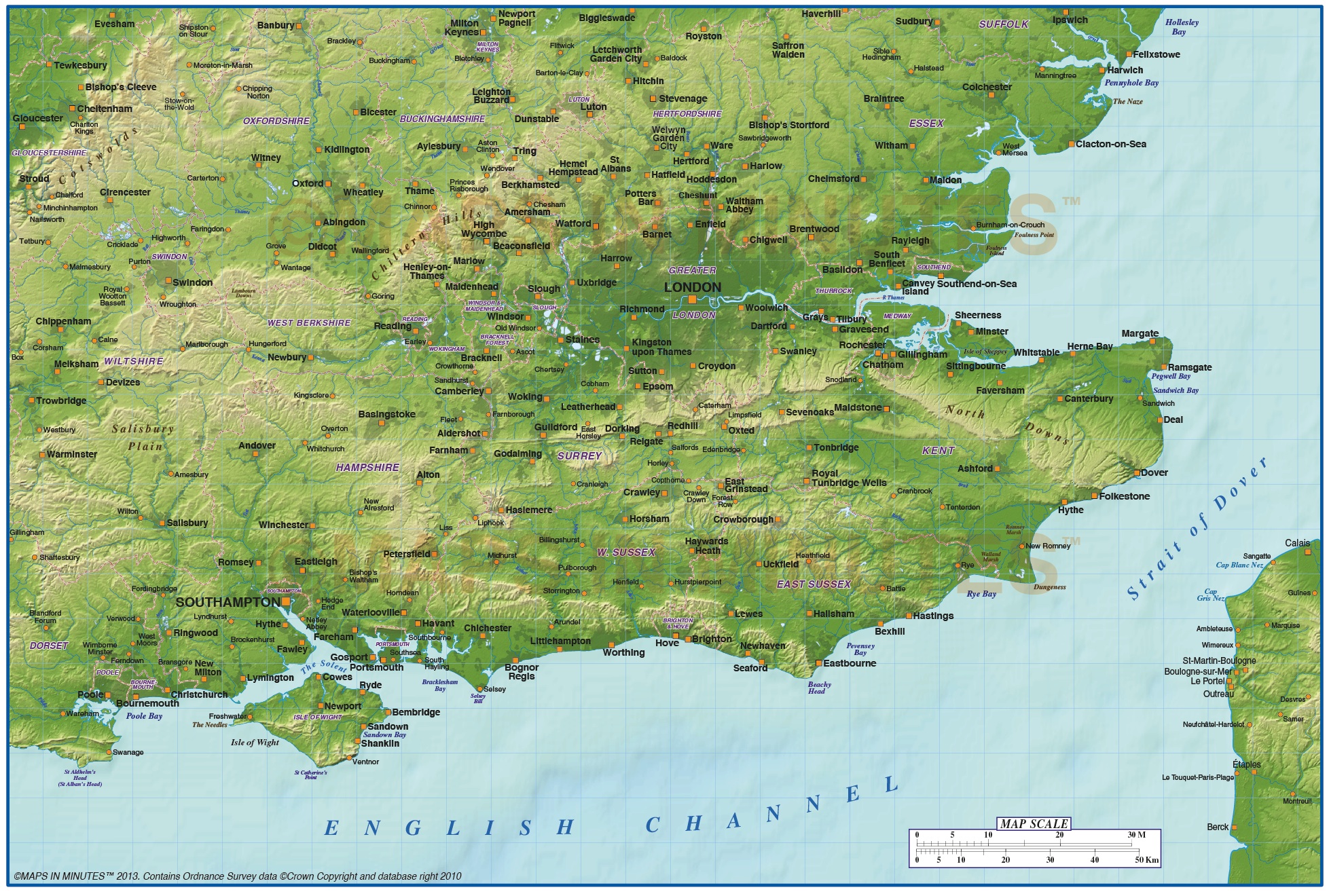 digital-vector-south-east-england-map-with-strong-shaded-relief-in