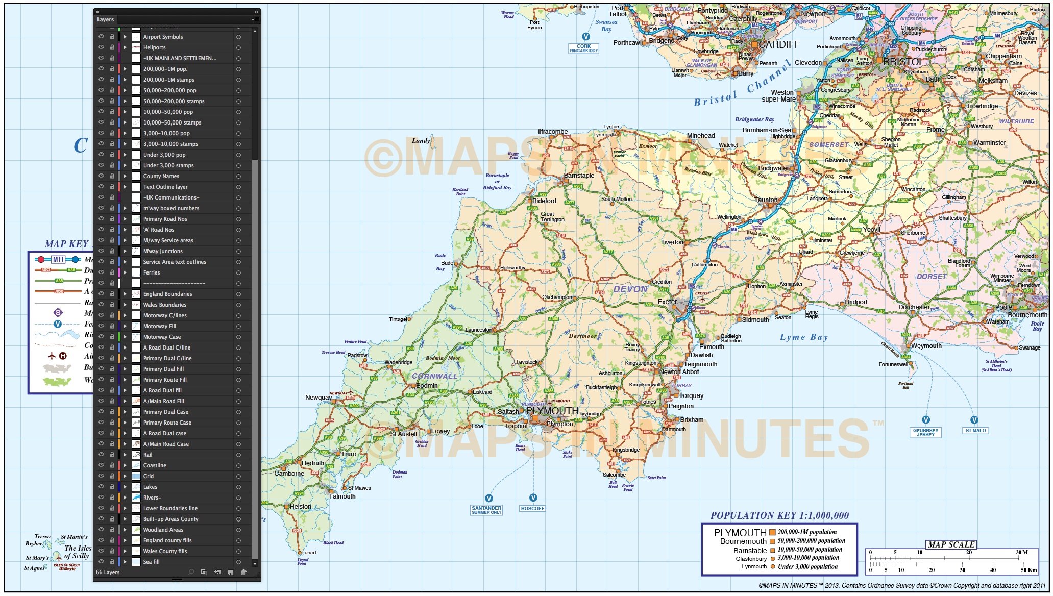 Road Map South East England