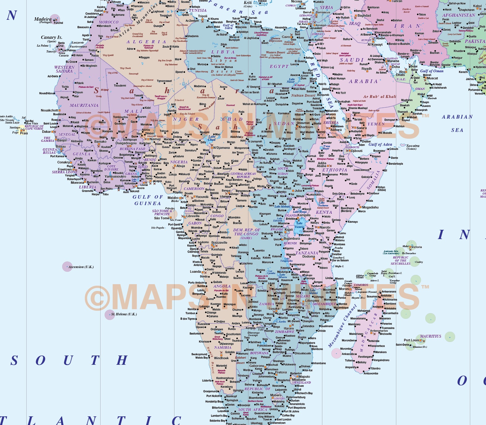 Detailed World Time Zones Map, Illustrator AI CS/CC editable vector format, Large scale Style 1