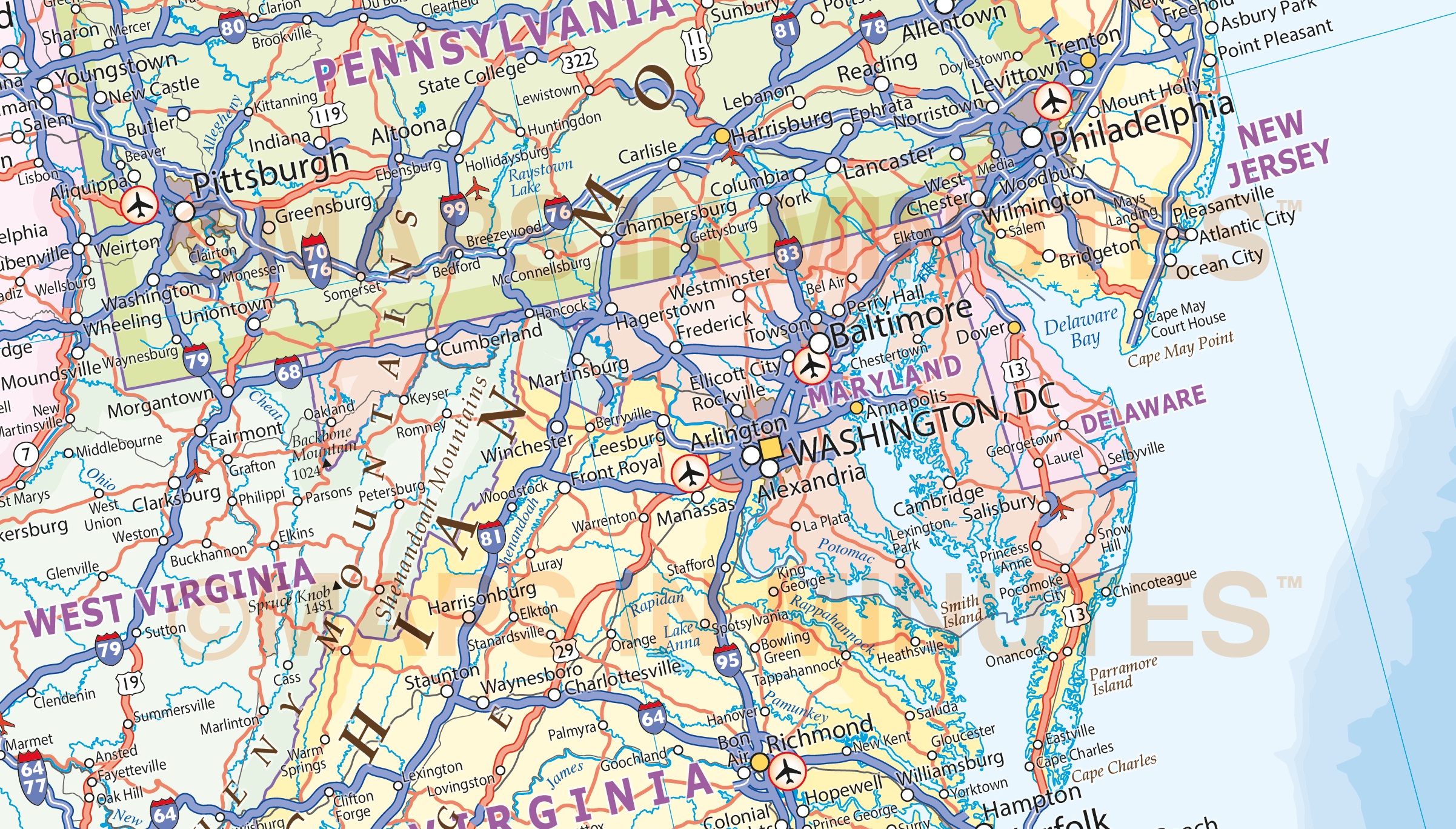 Usa North America Road Rail Map Illustrator Ai Cs Vector Format