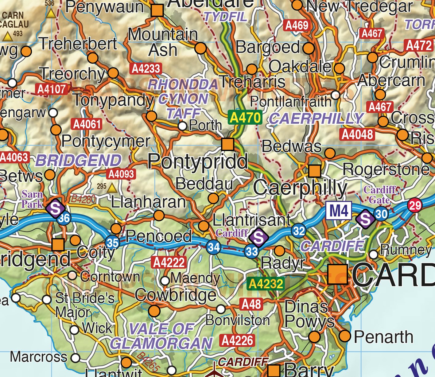 Detailed Map Of South Wales