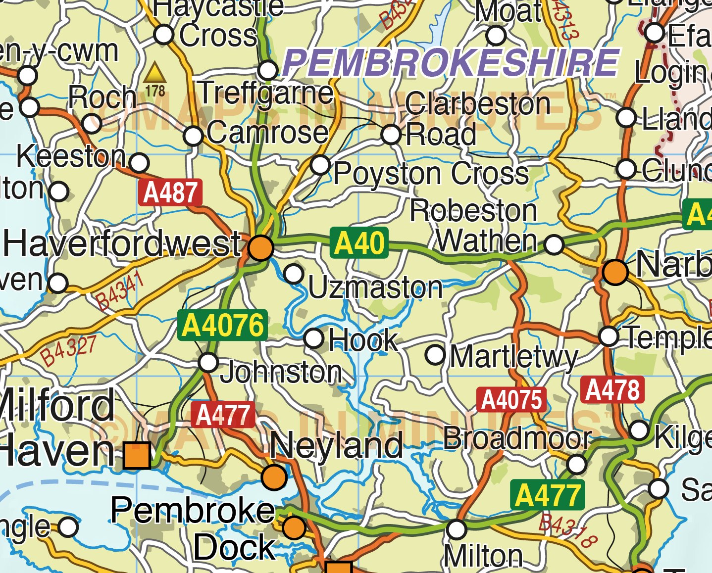 Detailed Map Of South Wales