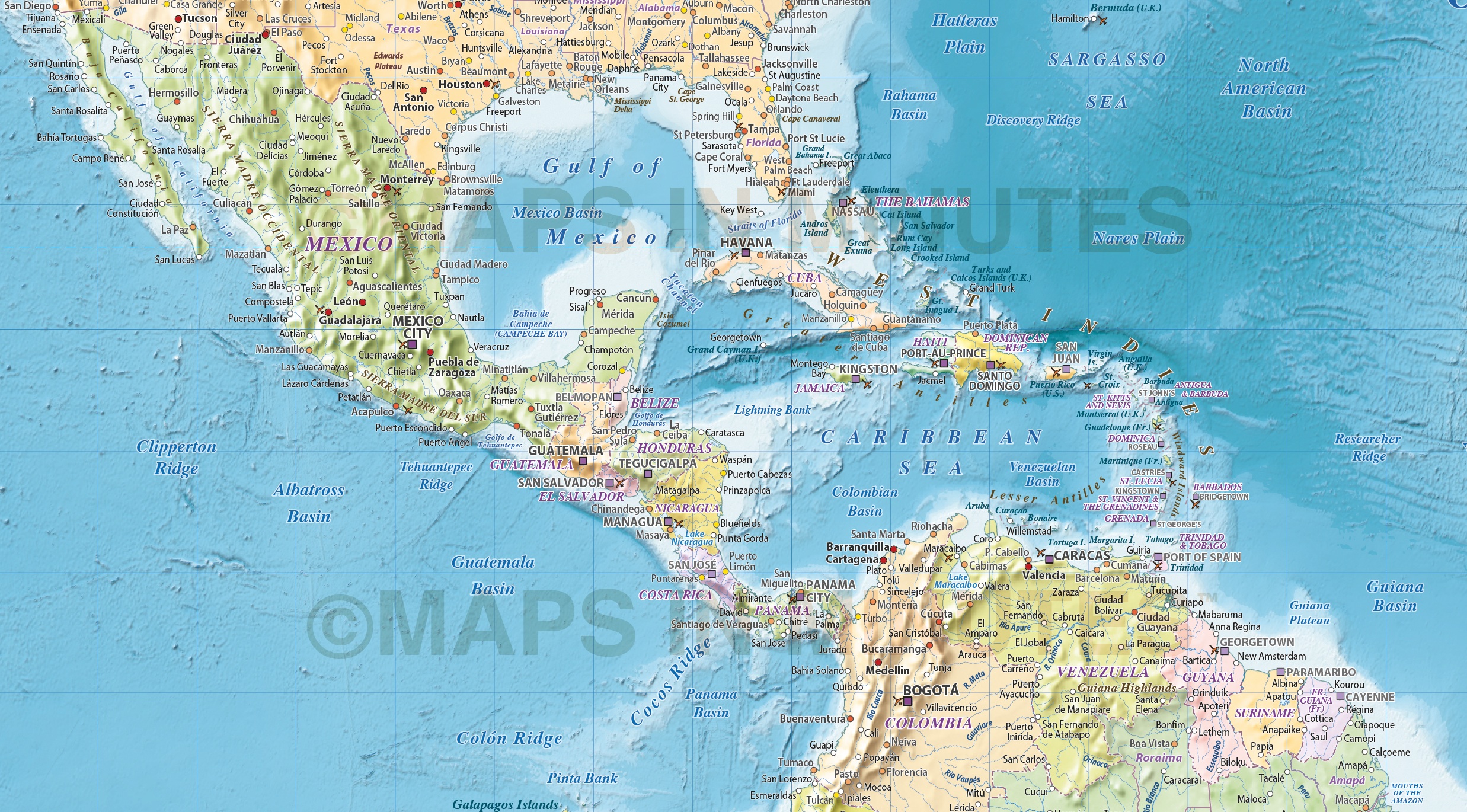 Illustrator map World Relief Political