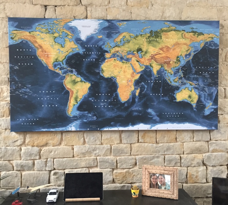 Framed Canvas World map customer picture